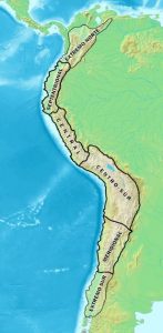 Mapa cordillera de los Andes