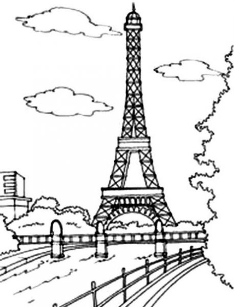Torre Eiffel para colorear niños