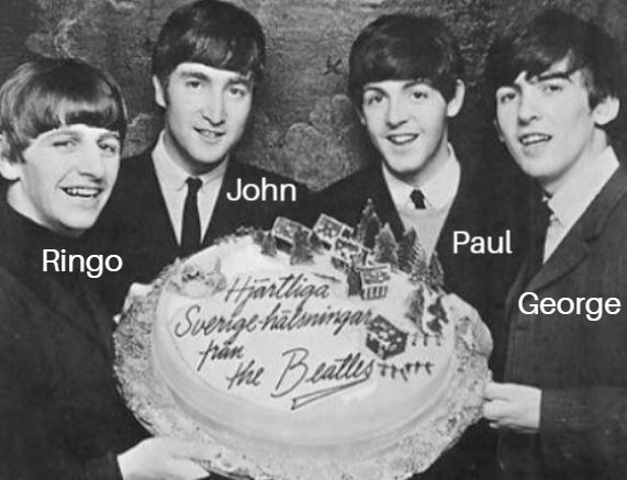 Los Beatles con sus nombres