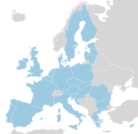Mapa de Paises de la Union Europea